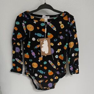 Angel Dear Halloween Candy Print Kids Bodysuit - Black and Multicolor